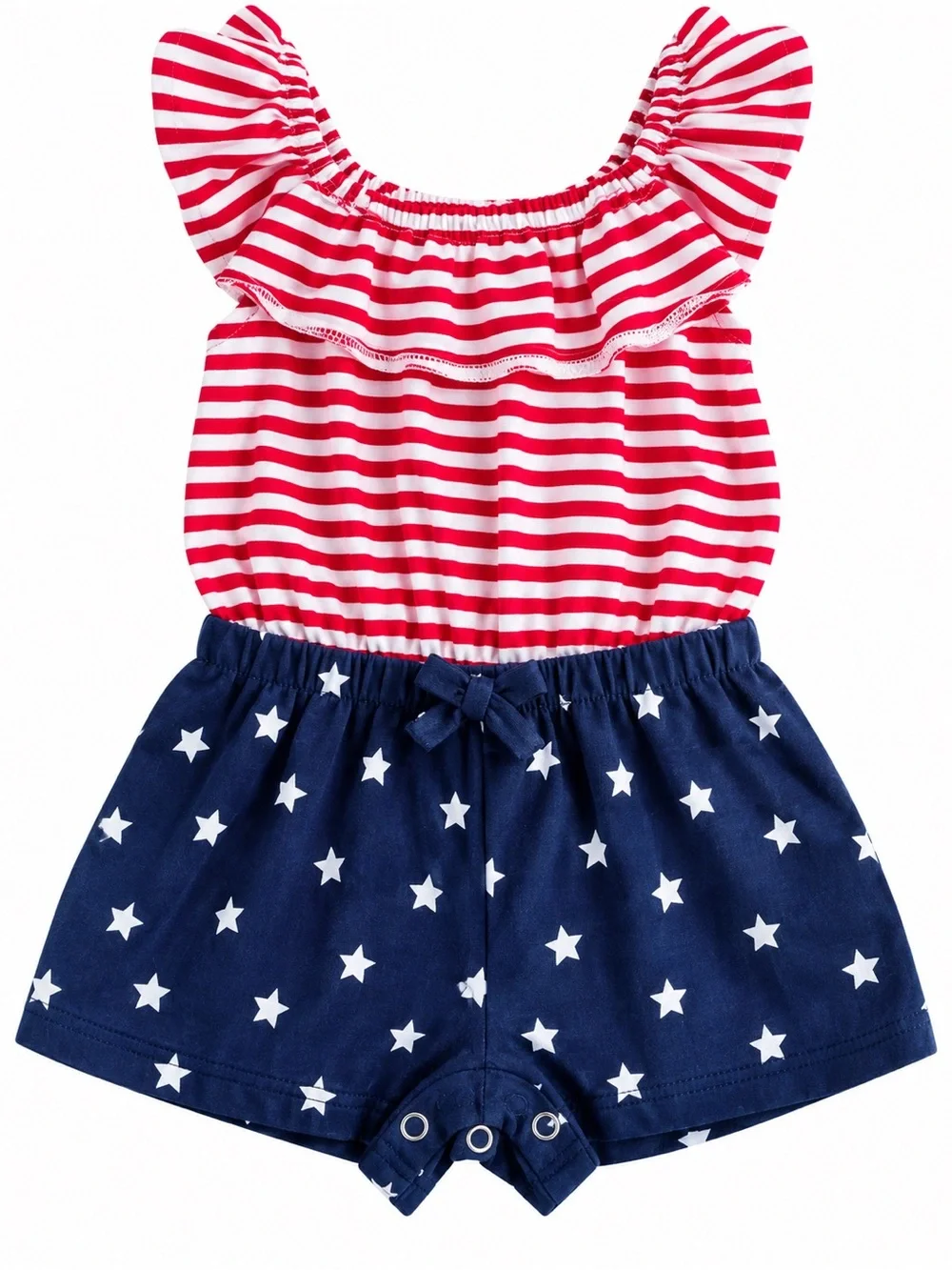 The Children's Place Red & Navy Star Stripe Romper